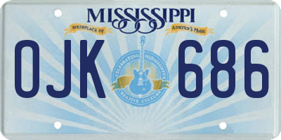 MS license plate OJK686