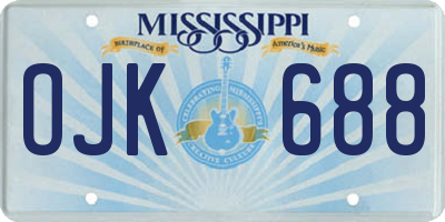 MS license plate OJK688