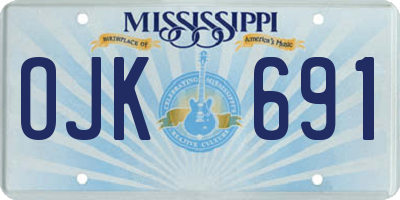 MS license plate OJK691