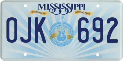 MS license plate OJK692