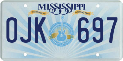MS license plate OJK697