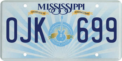 MS license plate OJK699