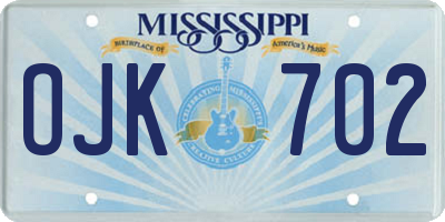 MS license plate OJK702