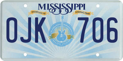 MS license plate OJK706