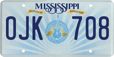 MS license plate OJK708