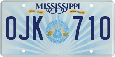 MS license plate OJK710