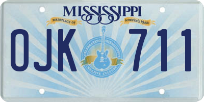 MS license plate OJK711