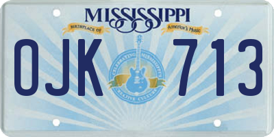 MS license plate OJK713
