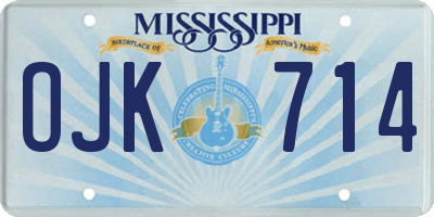 MS license plate OJK714