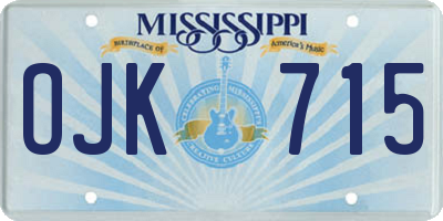 MS license plate OJK715