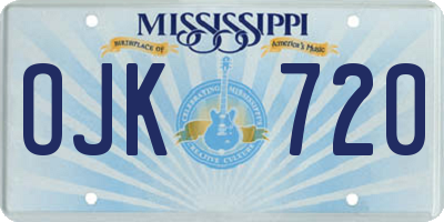 MS license plate OJK720