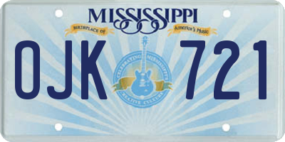 MS license plate OJK721