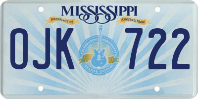 MS license plate OJK722