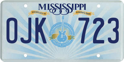 MS license plate OJK723