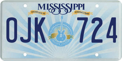 MS license plate OJK724