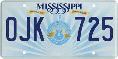 MS license plate OJK725