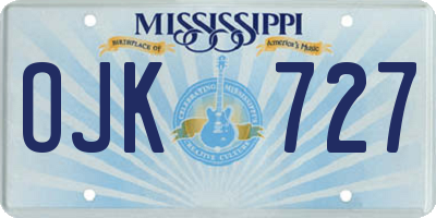 MS license plate OJK727