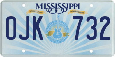 MS license plate OJK732