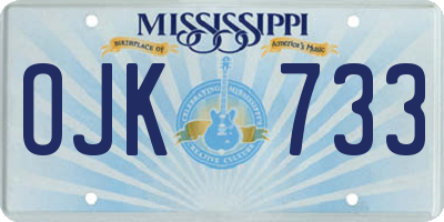 MS license plate OJK733