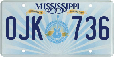 MS license plate OJK736