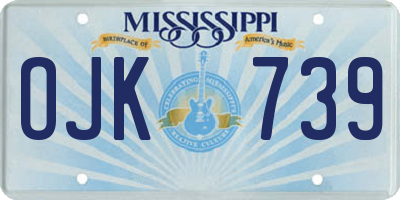 MS license plate OJK739
