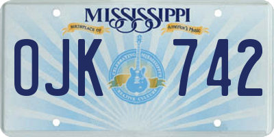 MS license plate OJK742