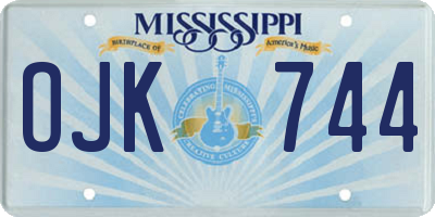 MS license plate OJK744