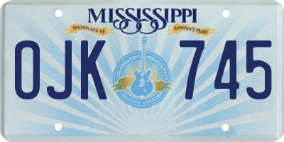 MS license plate OJK745
