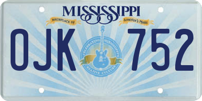 MS license plate OJK752