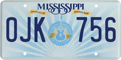 MS license plate OJK756