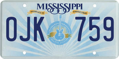 MS license plate OJK759