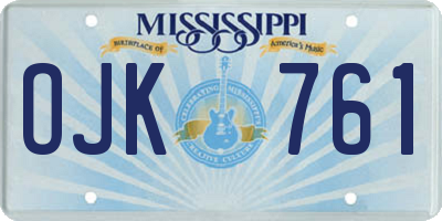 MS license plate OJK761