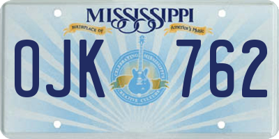 MS license plate OJK762