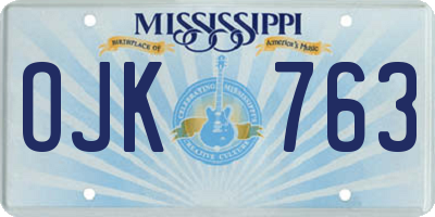 MS license plate OJK763