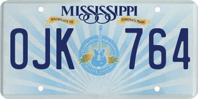 MS license plate OJK764