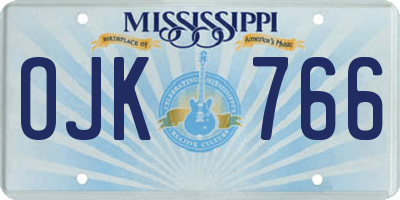 MS license plate OJK766