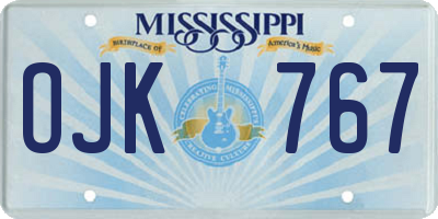 MS license plate OJK767