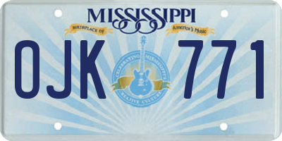 MS license plate OJK771