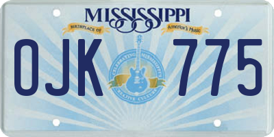 MS license plate OJK775