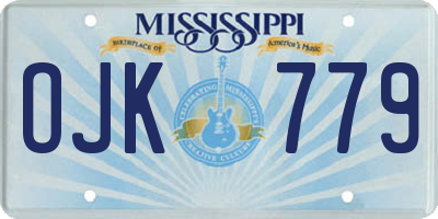MS license plate OJK779