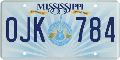 MS license plate OJK784
