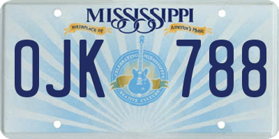 MS license plate OJK788