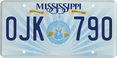 MS license plate OJK790