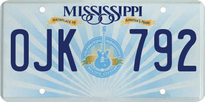 MS license plate OJK792