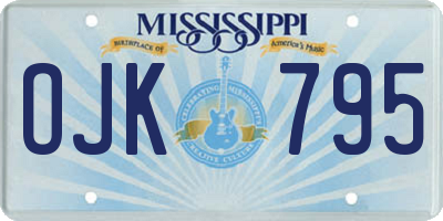 MS license plate OJK795