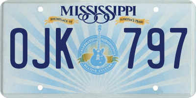 MS license plate OJK797