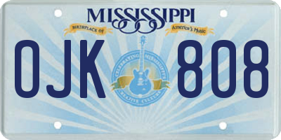MS license plate OJK808