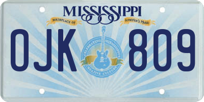 MS license plate OJK809