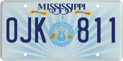 MS license plate OJK811