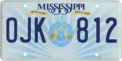 MS license plate OJK812